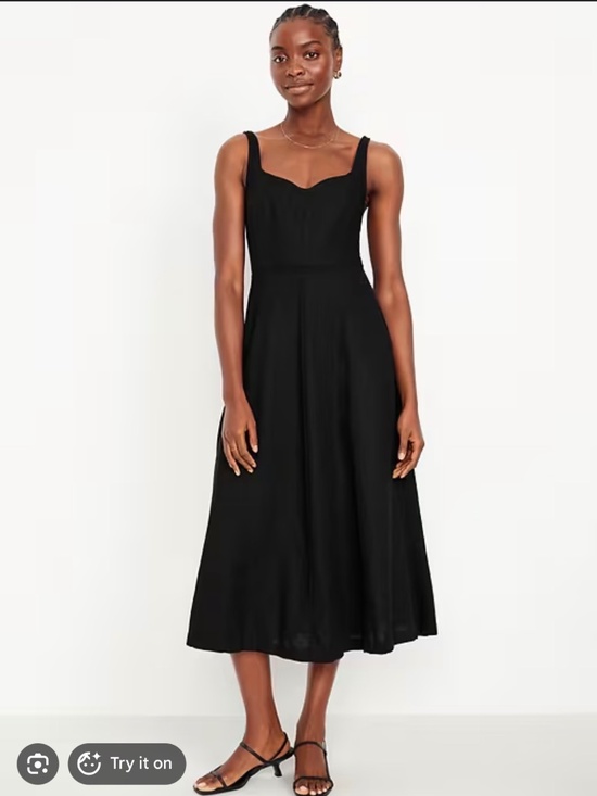 Old Navy Dresses & Skirts - Old navy linen sweetheart midi dress Large